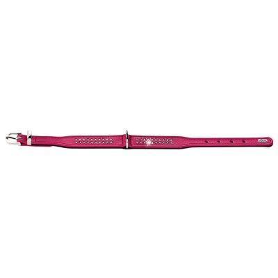 Collar De Cuero HUNTER Diamond Petit Rosa Y Negro Para Perros - Imagen 2