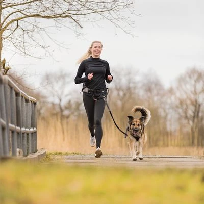 Correa De Jogging Con Cinturón Trixie Gris Y Negra Para Perros 3 Correa De Jogging Con Cinturón Trixie Gris Y Negra Para Perros - Imagen 3