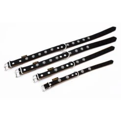 Collar De Cuero Heim Edelweiß Color Negro / Natural Para Perros -Mascota Tienda 298196 298197 297015 298296 heim halsband edelwei hs 07 3