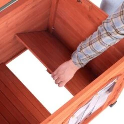 Caseta De Madera Woody Con Puerta Para Perros -Mascota Tienda 55518 woody flachdach fg 8291 8