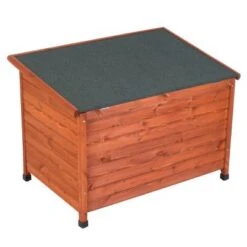 Caseta De Madera Woody Premium Con Puerta Para Perros -Mascota Tienda 70354 hundehuette flachdach fg 1120023 7