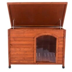 Caseta De Madera Woody Premium Con Puerta Para Perros -Mascota Tienda 70354 hundehuette flachdach fg 1120028 8