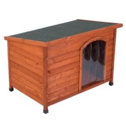 Caseta De Madera Woody Premium Con Puerta Para Perros -Mascota Tienda 70354 pla hundehuette flachdach fg 1120018 7