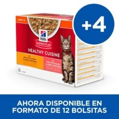 Hill's Science Plan Hill's Adult Healthy Cuisine Con Pollo Y Salmón Para Gatos -Mascota Tienda sp adult cat healthy cuisine pouch chicken salmon bk28510m bk28658m multipack fr 1